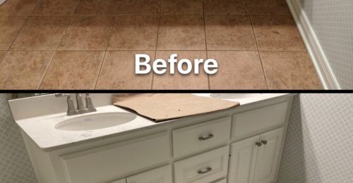 before and after cabinet refinishing