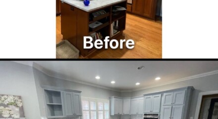 before and after cabinet installation