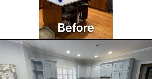 before and after cabinet installation