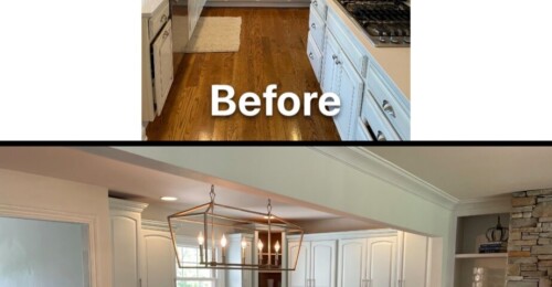 before and after cabinet installation