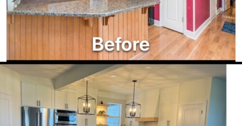 before and after cabinet installation